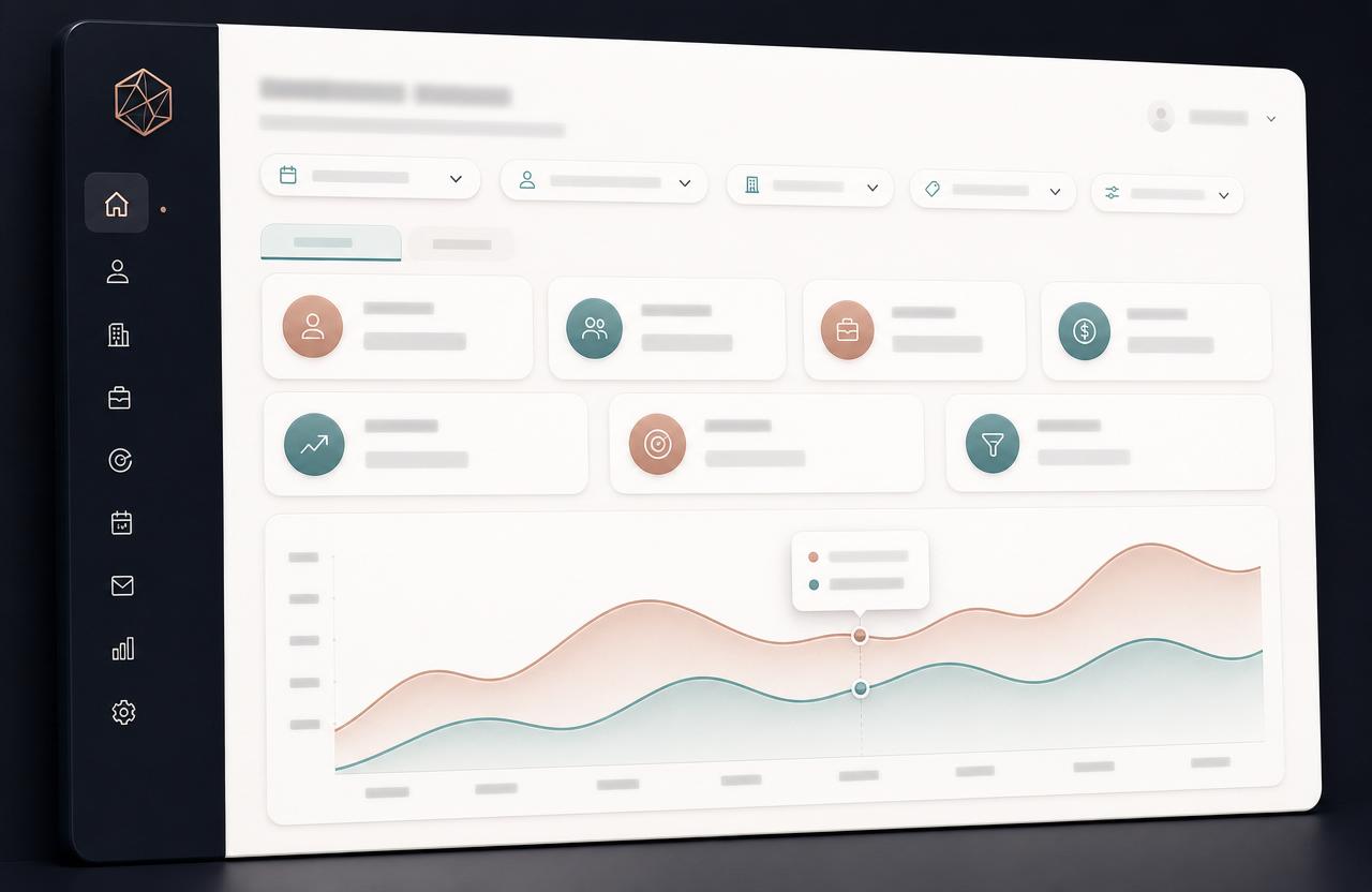 Mockup do sistema CRM Comercial